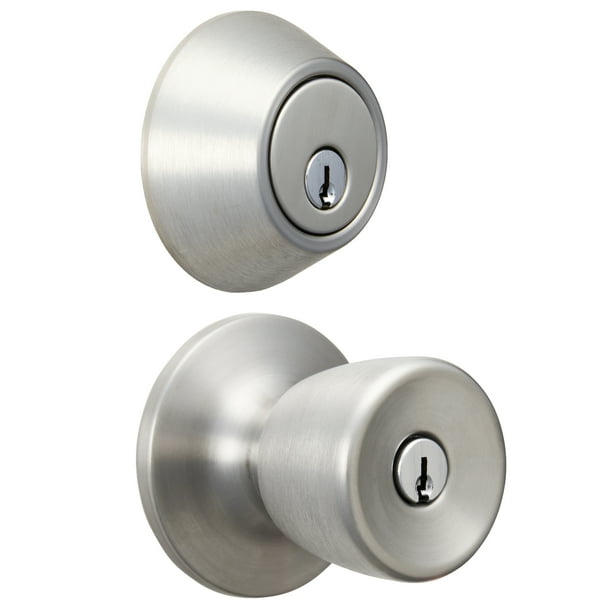 Hyper Tough Keyed Entry Tulip Style Doorknob and Deadbolt Combo