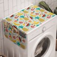 thumbnail image 1 of Doodle Washing Machine Organizer, Fruits Banana Pomegranate Pineapple Watermelon Lemon Kitchen Cafe Abstract Graphic, Anti-slip Fabric Top Cover for Washer and Dryer, Multicolor, by Ambesonne, 1 of 1