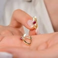 thumbnail image 3 of 1Ct Oval Cut Simulated Red Ruby 925 Silver Women's Hoop Earring 14K Yellow Gold Plated, 3 of 3