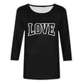 thumbnail image 4 of Avrnliq Womens Black Valentines Day Heart Print Blouse Casual Loose Fit Valentine Love Graphic Top Festive Holiday Date Night Outfit for Her,Size 2XL, 4 of 5