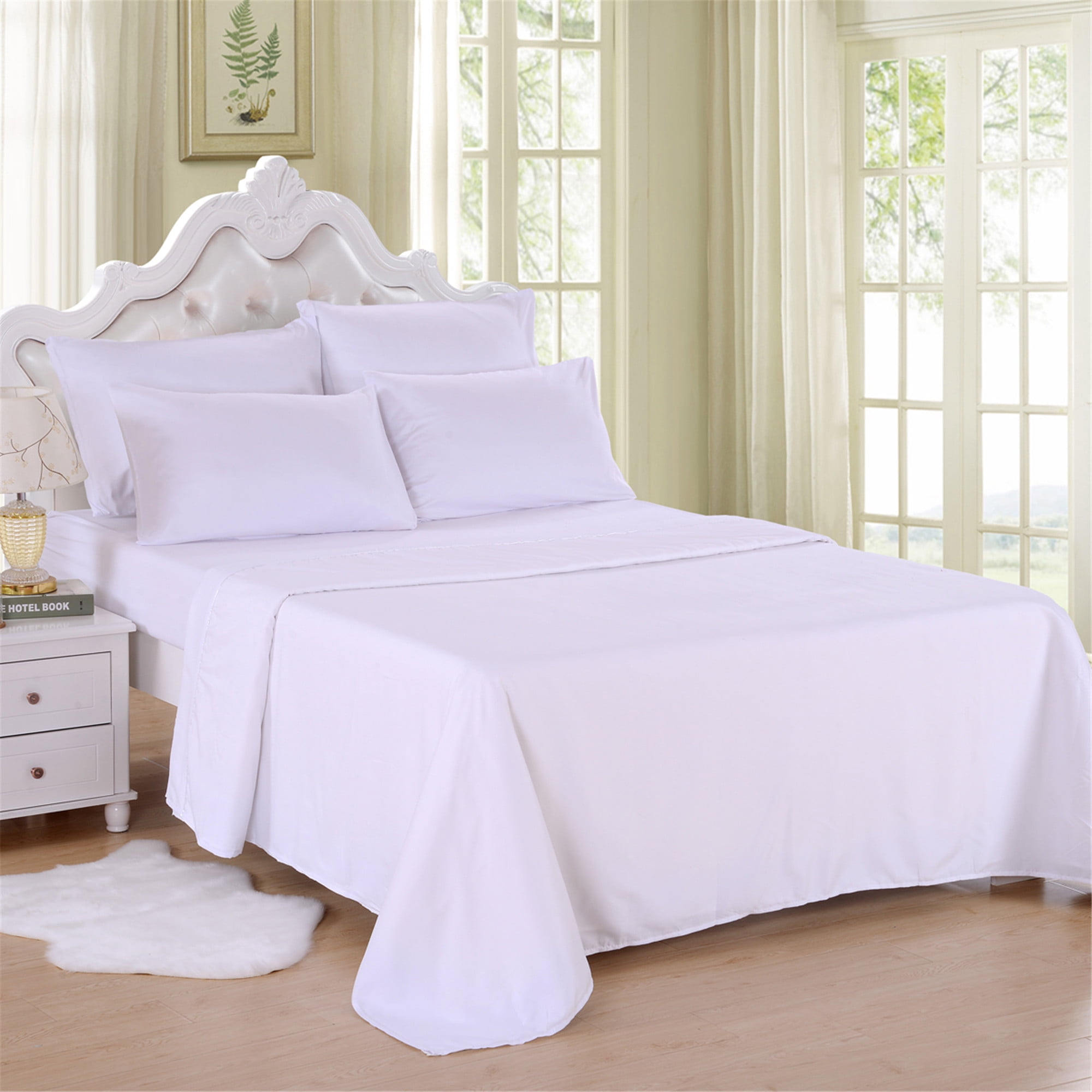 6 Piece Soft Microfiber Bed Sheet Set, Deep Pocket Up To 16", Wrinkle