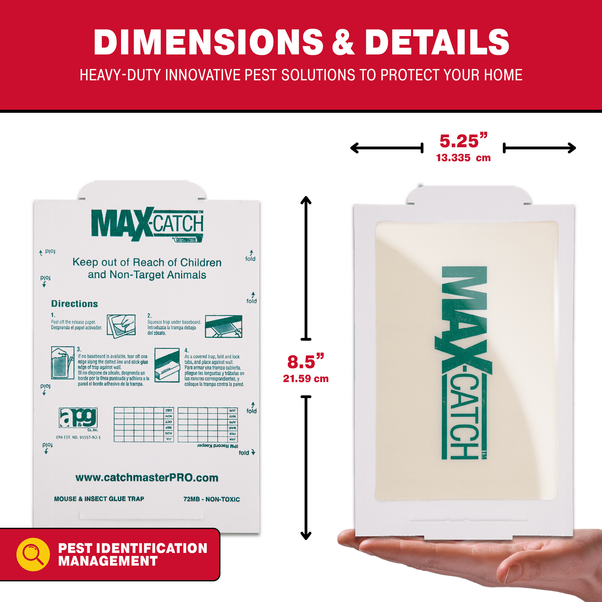 Catchmaster Max-Catch Insect & Mouse Trap 36pk, Classic Sticky Traps, Pest Control Indoor