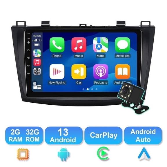 Android 13 Car radio for Mazda 3 2010 2011 2012 2013 Multimedia Stereo Wireless Carplay Android Auto Autoradio Navigation GPS WIFI Mirror link Camera FM BT 2 32G