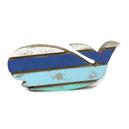 Beachcombers Wood Whale Blue Stripe Figure