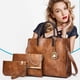 thumbnail image 5 of Qarigey Conjunto de 3 bolsos para mujer, bolso de mano de piel sintética, bandolera, regalo Ideal para mujer y niña Bolsas de mensajero y de hombro No.2, 5 of 6