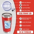 thumbnail image 4 of 20 oz Red Stainless Steel Vacuum Insulated Travel Tumbler with Lid - 12 Pack, 4 of 7