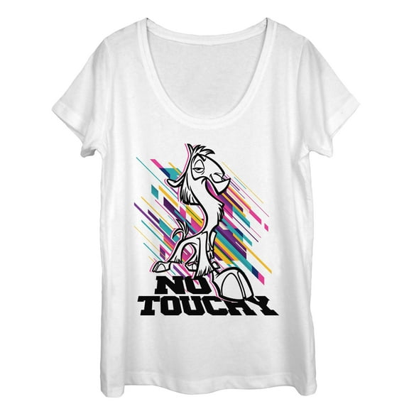 Women's The Emperor's New Groove No Touchy Streaks Scoop Neck White X Large