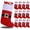 Red, variant on 12Pack /24 Pack Felt Christmas Stockings, 19 Inches Red and White Christmas Stockings Hanging Ornaments, White Cuff with Gold Trim Christmas Stockings for Family Christmas Holiday Decorations