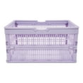 thumbnail image 3 of Mainstays Plastic Collapsible Storage Basket with Handles, Purple, 3 of 6