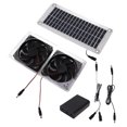 thumbnail image 1 of 50W Solar Panel Fan Kit Solar Powered Panel with Dual Solar Exhaust Fan for Outside Greenhouse Shed Chicken Coop, 1 of 12