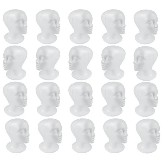 SHANY Styrofoam Model Heads ,Hat Wig Foam Mannequin Female Wig Head Stand ,Mannequin Head for wigs , Wig Holder - Round Base , 11 Inches Female Mannequin Head - Two Dozens, 24 Pieces