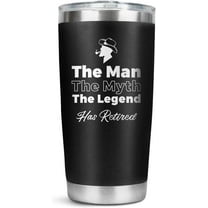 Retirement Gifts for Men Funny Tumbler Retiring Gift Ideas for Coworkers, Boss, Dad, Friends Stainless Steel Matte Black 20 Oz Tumbler with Lid, Water Bottle, Travel Coffee Mug Cups