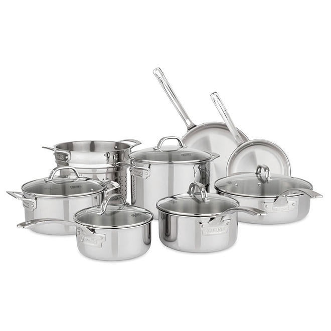 Kirkland Signature, Stainless Steel Cookware Set, 10-Piece, Copper