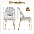 thumbnail image 3 of Gymax French Bistro Chair Set of 4 w/ Hand-woven Rattan Galvanized Metal Frame Outdoor, 3 of 9