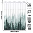 thumbnail image 2 of Ikfashoni Hookless Shower Curtain with Snap in Liner, Green Forests No Hook Waterproof Bath Curtain, 71"X74", 2 of 9