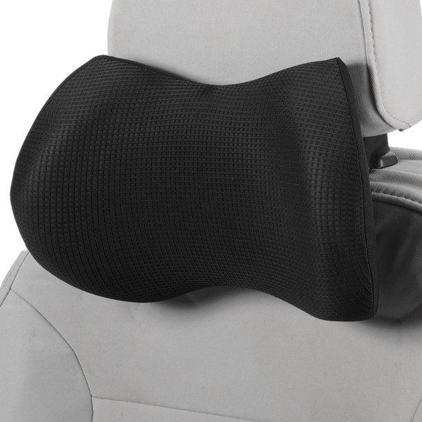Almohada Ergonómica para el Cuello del Automóvil, Soporte para el Cuello, Almohada Ajustable de Poliéster y Espuma Viscoelástica, Negro, 1 Pcs
