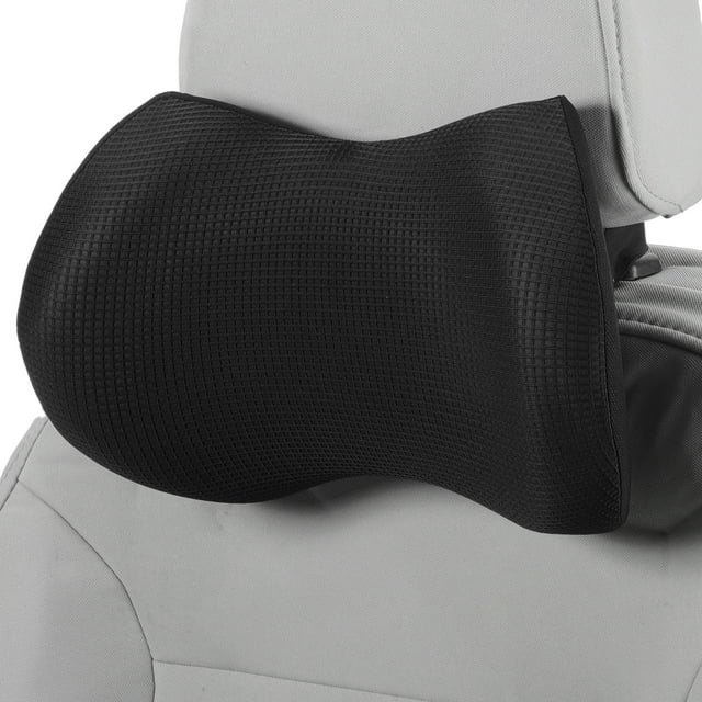 Almohada Ergonómica para el Cuello del Automóvil, Soporte para el Cuello, Almohada Ajustable de Poliéster y Espuma Viscoelástica, Negro, 1 Pcs