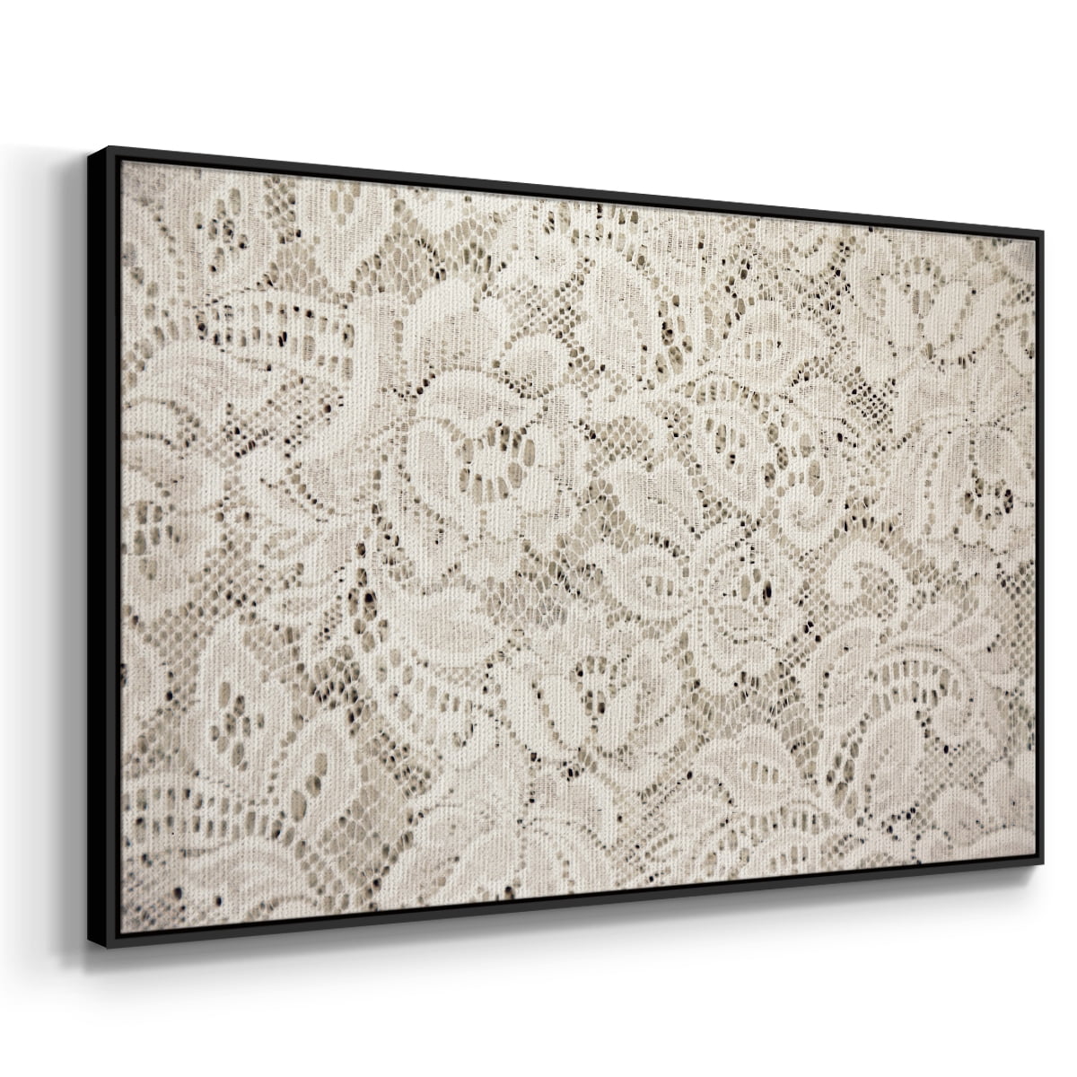 Vintage Abstract Print-XX Framed in Black Wood Gallery Wrapped Canvas 27 in. x 41 in.