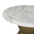 thumbnail image 6 of CosmoLiving by Cosmopolitan 10" x 6" White Ceramic Decorative Stand with Gold Base, 1-Piece, 6 of 9