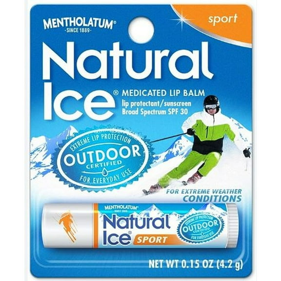 Natural Ice Sport - SPF 30 lip balm (4.5g), Sport Flavor (Pack of 6)