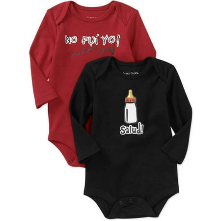 Faded Glory Newborn Boys' Spanish Attitude Creeper Set, 2-Pack