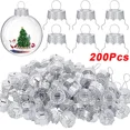 thumbnail image 3 of 200/100 piezas de adornos de bolas navideñas redondas, tapas de perchas doradas extraíbles para bricolaje, bolas de árbol de Navidad, decoración de fiesta de año nuevo para el hogar, 3 of 5