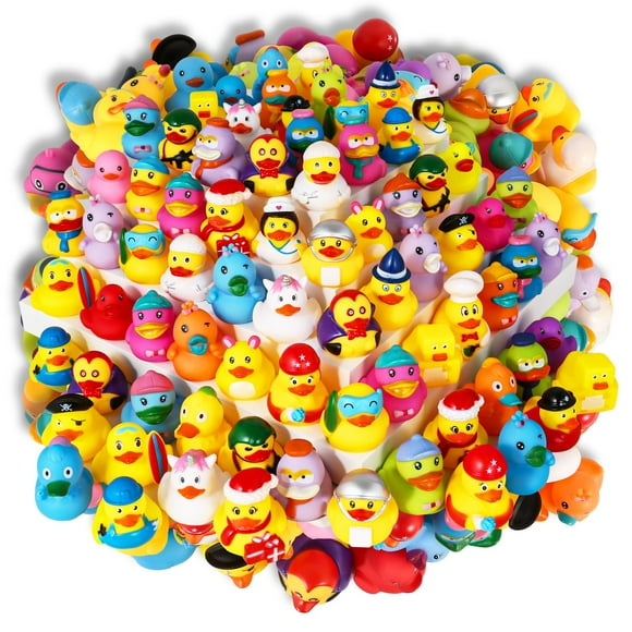 Juguete de baño con forma de pato de goma Audaisyly para niños, 50 unidades, surtido