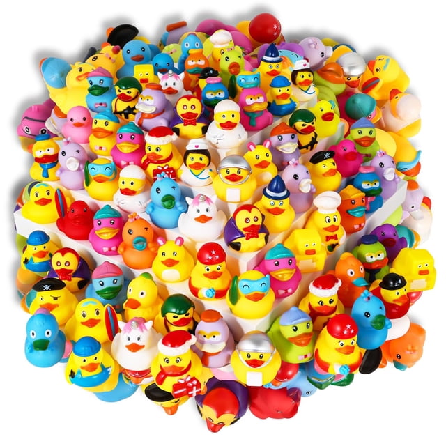 Juguete de baño con forma de pato de goma Audaisyly para niños, 50 unidades, surtido