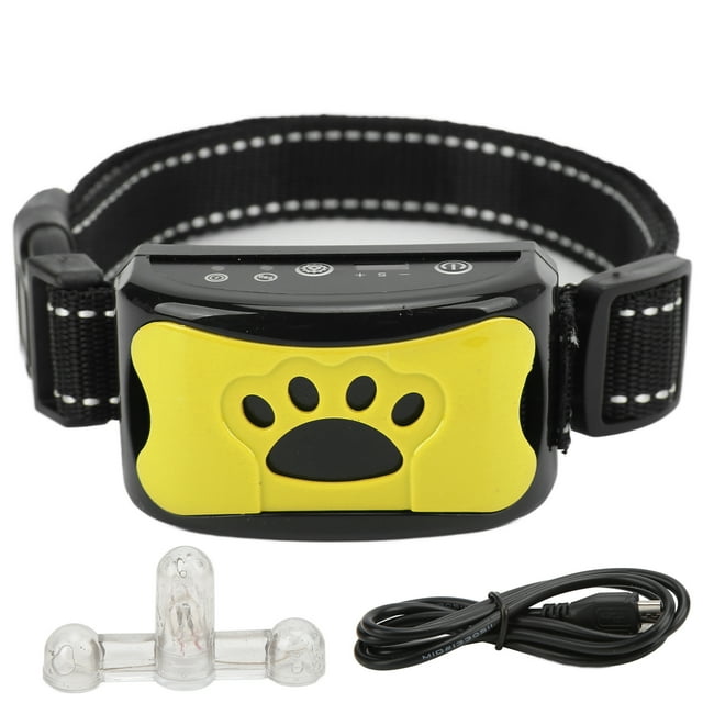 Dog Barking Collar, Puppy Training Collar USB Charging Intelligent Adjustable Sensitive For Large Dogs Sky Blue,Orange,Lemon Yellow,Pearly Purple