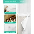thumbnail image 3 of No Hook Shower Curtain with Snap in Liner, Boho Moroccan Brown Gradient Striped Geometric Hotel Shower Curtains for Bathroom, Washable Shower Curtain Liner Set with Mesh Top Window, 72”x78”, 3 of 6