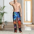 thumbnail image 6 of Lsque Magical Stained Glass Castle Print Men's Pajama Pants, Lounge Pant - Comfortable Home Wear,Elastic Waistband, Stylish Design-Large, 6 of 9