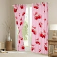 thumbnail image 3 of Manfei Red Cherry Bowknot Black Out Curtains for Kids, Vintage Cartoon Ribbon Curtains Pack of 2 (42x63 Each), Girls Kawaii Bow Bedroom Curtains, Living Room Curtains Decor, 3 of 6