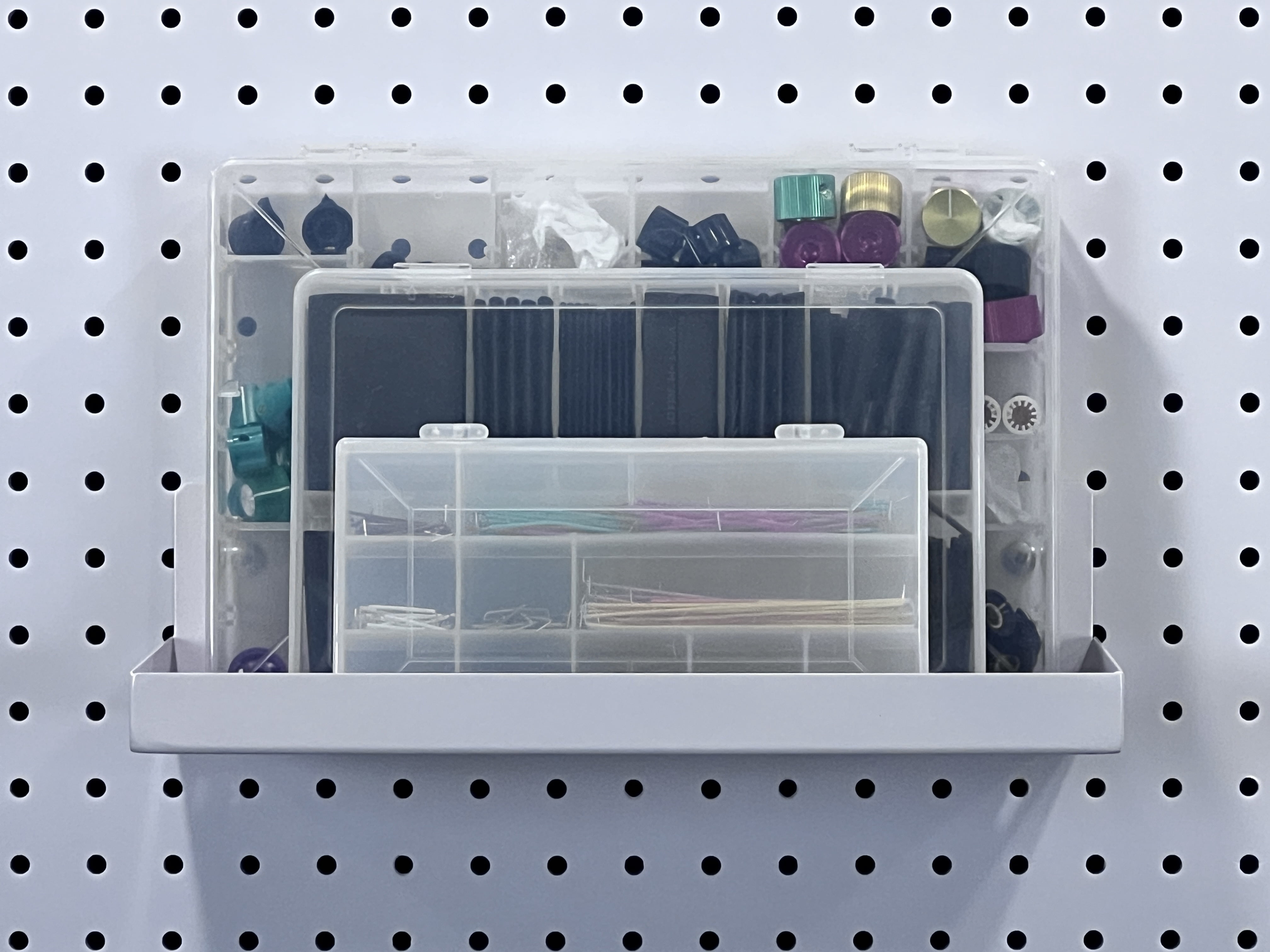 Triton Products 76126W-2 White Steel Shelf for 1/8 inch and 1/4 inch Pegboard, Pack of 2