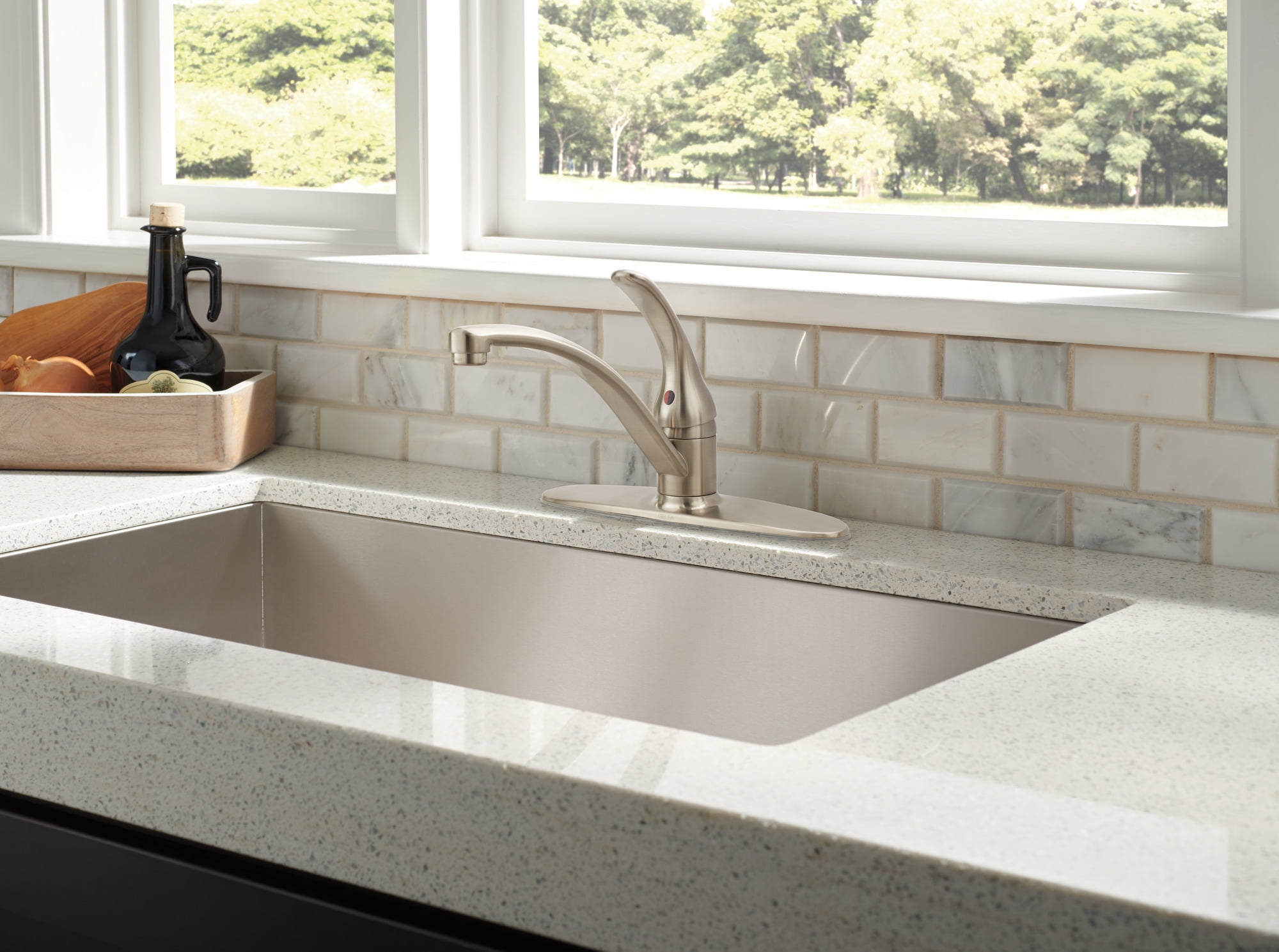 Foundations Single Handle Kitchen Faucet in Stainless B1310LF-SS
