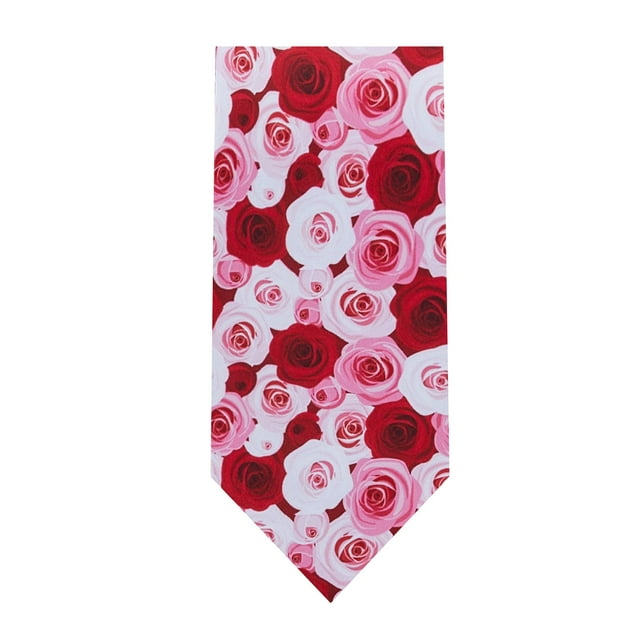 Jacob Alexander Heureux Jour de la Saint-Valentin des Hommes Assortis Roses Florales Fleurs Design 8.25 cm Largeur Taille Régulière Cravate - Blanc Rose Rouge