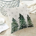 thumbnail image 4 of Christmas Pillow Covers 18x18 Inch Set of 2 Sage Green Christmas Trees Snowflakes Throw Pillowscase,Xmas Holiday Outdoor Decorative Farmhouse Winter Decor Cushion Covers for Home Sofa Bed, 4 of 7