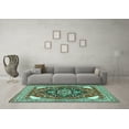 thumbnail image 3 of Ahgly Company Machine Washable Indoor Rectangle Persian Turquoise Blue Traditional Area Rugs, 3' x 5', 3 of 4