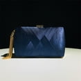 thumbnail image 2 of Handheld Women's Evening Clutch Bags Silk Satin Party Handbags Bridal Wedding Purses with Tassel Pendant,Blue Black, 2 of 11