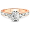 thumbnail image 3 of 4 Carat IGI Certified Oval Shape Lab Grown Diamond Engagement Ring | 14K Rose Gold |Trilogy Three Stone Diamond Ring | FG-VS1-VS2 Quality Friendly Diamonds, 3 of 4
