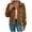 Brown, variant on Toonshare Cardigan Sweaters for Women Clearance $5.00 Clearance Clothes Under $5.00 Trendy Women's Retro Color-Blocked Plush Leather Jacket, Warm Long Sleeve Casual Jacket Brown M