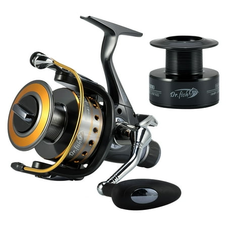 Dr.Fish Hercules-II Baitfeeder Spinning Reel 3000-6000 Spare Spool Max 30Lb Carbon Fiber Drag Saltwater Freshwater Fishing Reel Live Liner Front Rear Drag