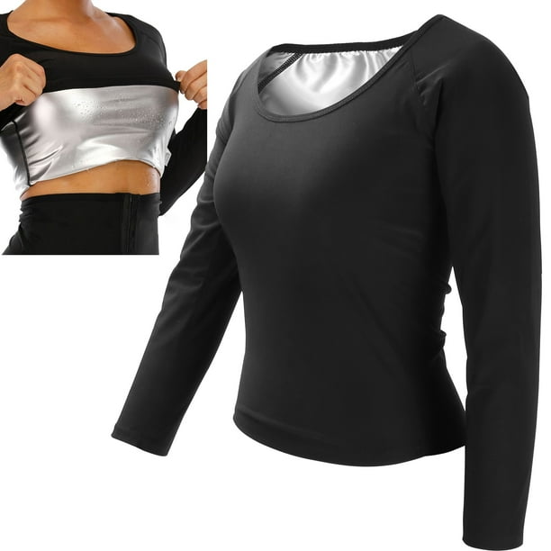Camisa adelgazante para mujer lavada a maquina camisa para sudar para mujer sudor violento para exteriores para el hogar 4XL 5XL Walmart en linea