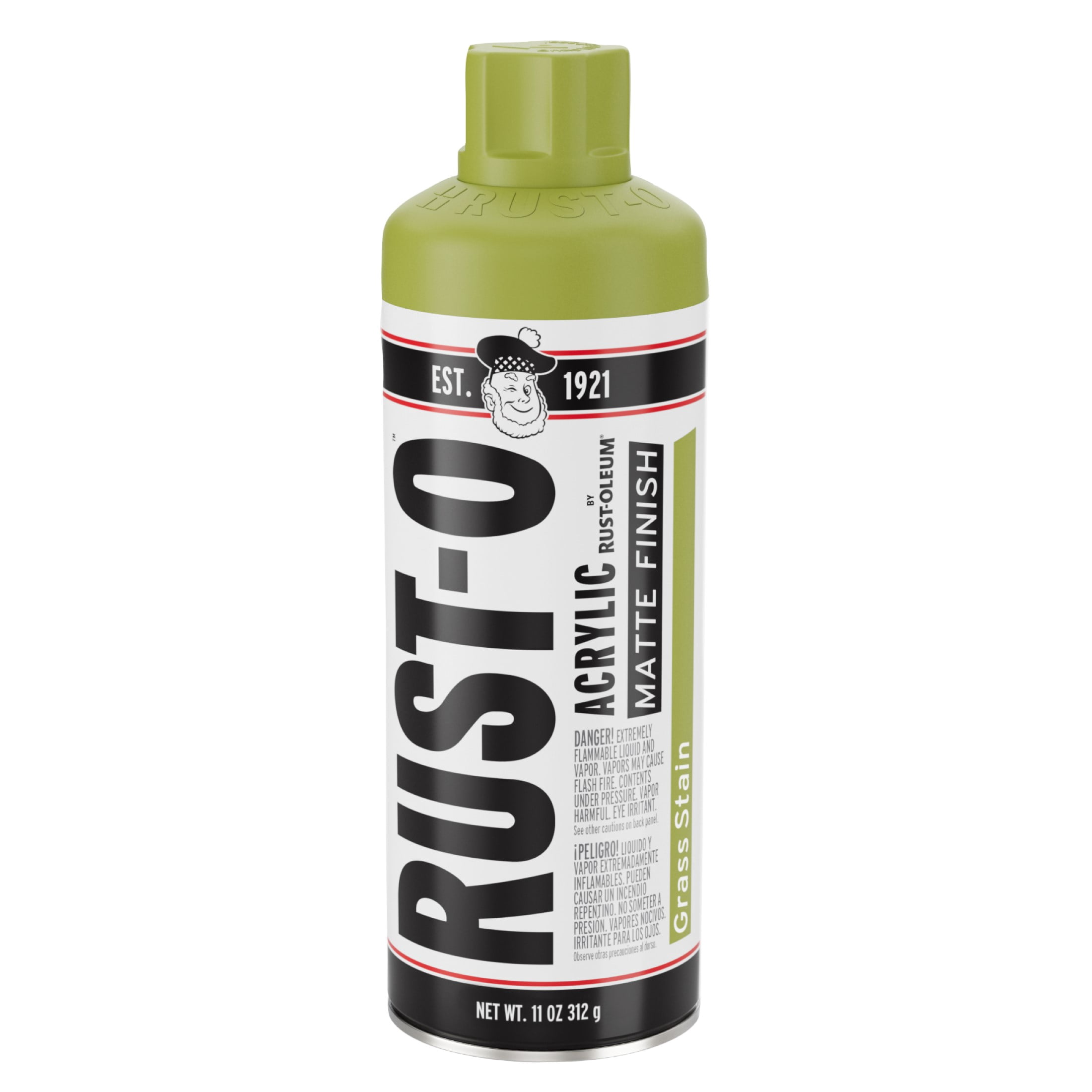 6 Pack, Grass Stain, Rust-Oleum Rust-O Acrylic Matte Spray Paint-392207, 11 oz
