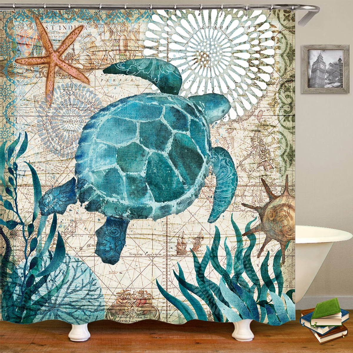 3Pcs Bathroom Non-Slip Tortoise Pattern Pedestal Rug+Lid Toilet Cover+Bath Mat