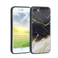 thumbnail image 1 of Compatible with iPhone SE 2022 Phone Case, White-Golden-Marble-110-jpg-6-3 Case Men Women, Flexible Silicone Shockproof Case for iPhone SE 2022, 1 of 1