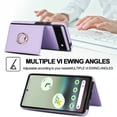 thumbnail image 4 of ELEHOLD Case for Google Pixel 6a,Business PU Leather Stand Case with Card Holder & Ring Holder,Violet, 4 of 7