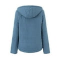 thumbnail image 3 of IROINNID Fleece Jacket for Women Winter Warm Fleece Thicken Coat Versatile Long Sleeve Hooded Plush Thermal Zipper Jacket,Blue, 3 of 7
