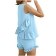 thumbnail image 5 of Delliss Girls Summer Clothing Sets Ruffle Tank Tops and Shorts Cute 2 Piece Outfits 5-15 Years, 5 of 9