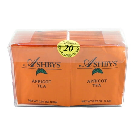 Apricot Blended Tea - Ashbys Apricot Tea Bags, 20 Count Box