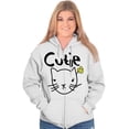 thumbnail image 5 of Crazy Cat Lady Cutie Feline Kitty Zip Hoodie Sweatshirt Women Brisco Brands X, 5 of 6